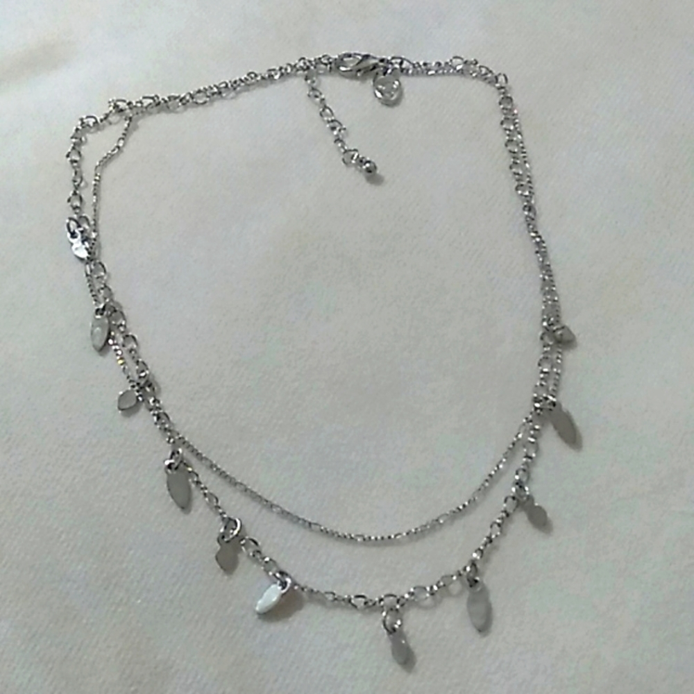 Silver tone teardrops necklace/choker